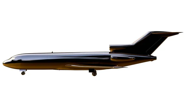 3d 렌더링에 황금 비행기의 흰색 backgro에 고립 — 스톡 사진