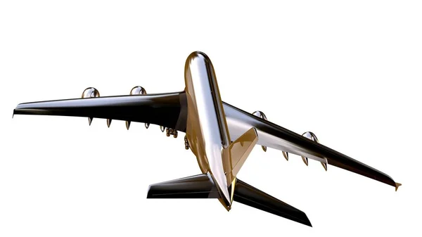 3D vykreslování zlaté letadlo na izolované na bílém backgro — Stock fotografie