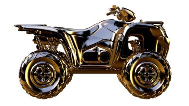 altın bir motosiklet üzerinde 3D render üzerinde beyaz bir backg izole