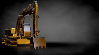 karanlık bir arka plan üzerinde bir altın arayıcısı 3D render