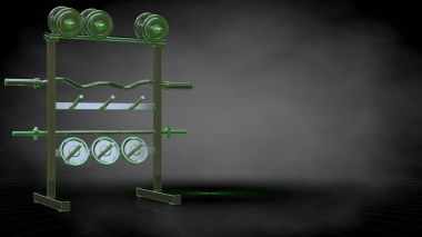 yeşil bir yansıtıcı spor araçları 3D işleme hatları özetlenen