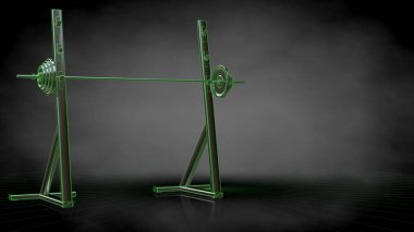 yeşil bir yansıtıcı spor araçları 3D işleme hatları özetlenen