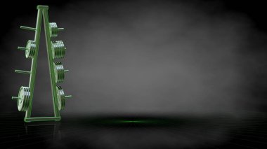 yeşil bir yansıtıcı spor araçları 3D işleme hatları özetlenen