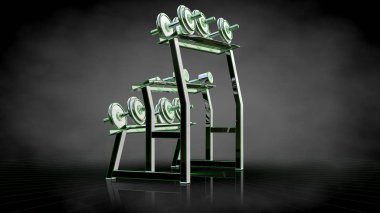 yeşil bir yansıtıcı spor araçları 3D işleme hatları özetlenen