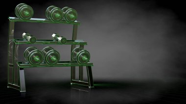 yeşil bir yansıtıcı spor araçları 3D işleme hatları özetlenen