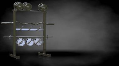 karanlık bir backgro bir metalik yansıtıcı spor araçları 3D render