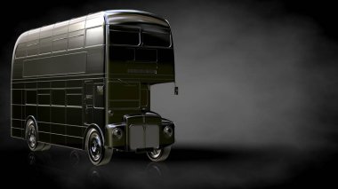 karanlık bir arka plan üzerinde metalik bir yansıtıcı kamyonun 3D render