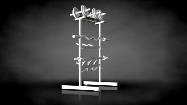 karanlık adam beyaz yansıtıcı spor araçlarda 3D render