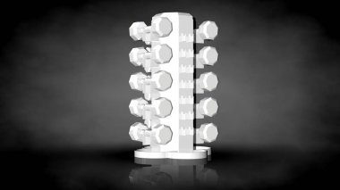 karanlık adam beyaz yansıtıcı spor araçlarda 3D render