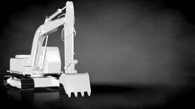 karanlık bir arka plan üzerinde beyaz bir yansıtıcı kazıcı 3D render