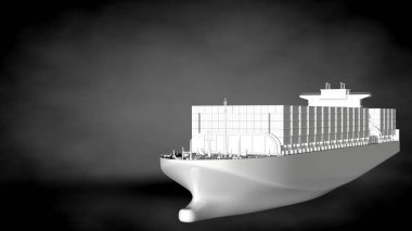 karanlık bir arka plan üzerinde beyaz bir yansıtıcı gemisinin 3D render