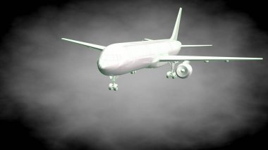 yansıtıcı bir uçak yeşil anahatları belirlenmiş çizgiler ile 3D render 