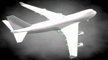 yansıtıcı bir uçak yeşil anahatları belirlenmiş çizgiler ile 3D render 