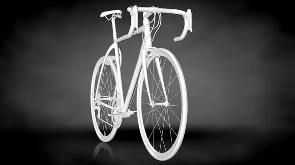 Representación 3d de una bicicleta reflectante blanca sobre un fondo oscuro —  Fotos de Stock