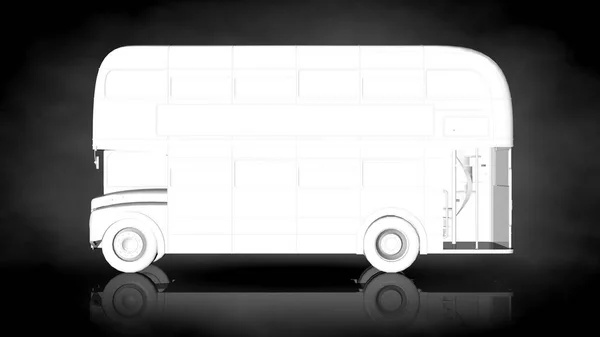 3D-Darstellung eines weißen reflektierenden LKW auf dunklem Hintergrund — Stockfoto