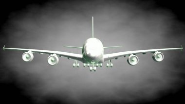 yansıtıcı bir uçak yeşil anahatları belirlenmiş çizgiler ile 3D render 