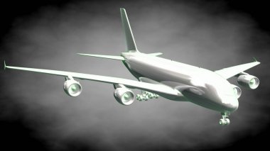 yansıtıcı bir uçak yeşil anahatları belirlenmiş çizgiler ile 3D render 