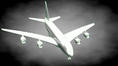 yansıtıcı bir uçak yeşil anahatları belirlenmiş çizgiler ile 3D render 