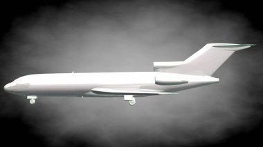 yansıtıcı bir uçak yeşil anahatları belirlenmiş çizgiler ile 3D render 