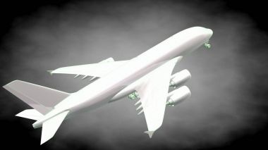 yansıtıcı bir uçak yeşil anahatları belirlenmiş çizgiler ile 3D render 