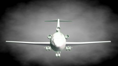 yansıtıcı bir uçak yeşil anahatları belirlenmiş çizgiler ile 3D render 