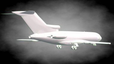 yansıtıcı bir uçak yeşil anahatları belirlenmiş çizgiler ile 3D render 