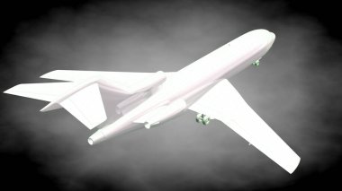 yansıtıcı bir uçak yeşil anahatları belirlenmiş çizgiler ile 3D render 