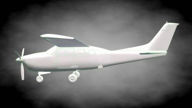 yansıtıcı bir uçak yeşil anahatları belirlenmiş çizgiler ile 3D render 