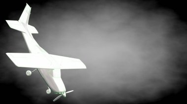 yansıtıcı bir uçak yeşil anahatları belirlenmiş çizgiler ile 3D render 