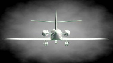 yansıtıcı bir uçak yeşil anahatları belirlenmiş çizgiler ile 3D render 