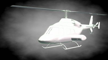 yansıtıcı bir helikopter 3D rendering yeşil Seviyelendirilmiş lin ile