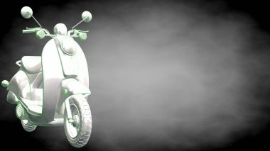 3D render yansıtıcı bir motor ile yeşil çizgiler olarak özetlenen 