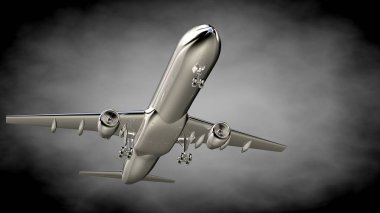 karanlık bir backgrou metalik bir yansıtıcı uçakta 3D render