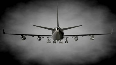 karanlık bir backgrou metalik bir yansıtıcı uçakta 3D render