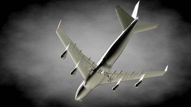 karanlık bir backgrou metalik bir yansıtıcı uçakta 3D render