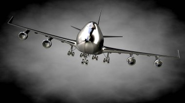 karanlık bir backgrou metalik bir yansıtıcı uçakta 3D render