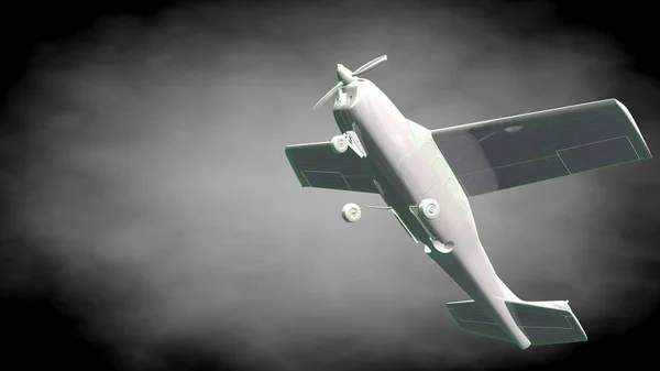 Rendering 3d di un aeroplano riflettente con linee delineate verdi — Foto Stock