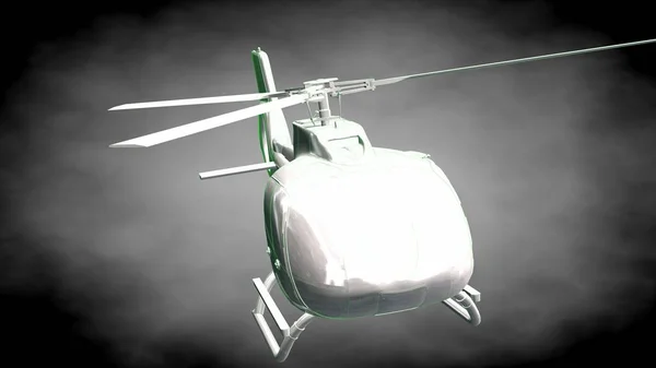 녹색 반사 헬리콥터의 3d 렌더링 린 설명 — 스톡 사진