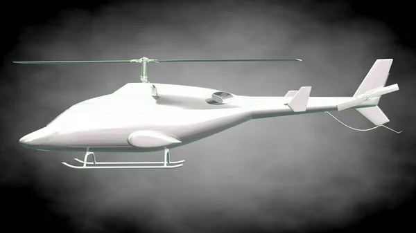 3D рендеринг отражающего вертолета с зеленым контуром lin — стоковое фото