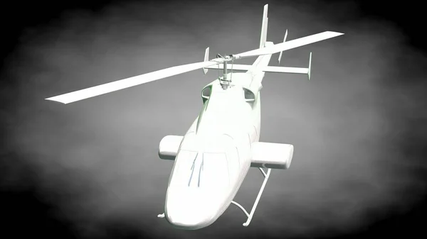 3D vykreslování reflexní vrtulníku s zelené obrysy lin — Stock fotografie