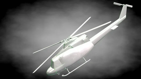 녹색 반사 헬리콥터의 3d 렌더링 린 설명 — 스톡 사진