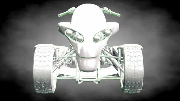 3D vykreslování reflexní motor s zelené obrysy čáry jako — Stock fotografie