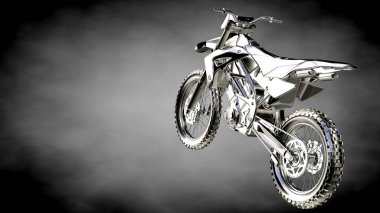 karanlık bir arka plan üzerinde metalik bir yansıtıcı motor 3D render