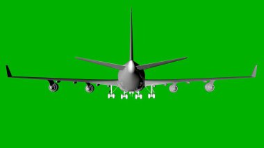 bir uçağın yeşil bir arka plan üzerinde beyaz 3d render izole