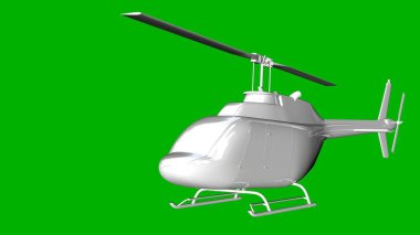 bir helikopter üzerinde yeşil bir adam beyaz 3d render izole
