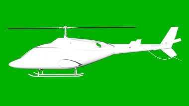 bir helikopter üzerinde yeşil bir adam beyaz 3d render izole