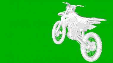 bir motor yeşil bir arka plan üzerinde beyaz 3d render izole