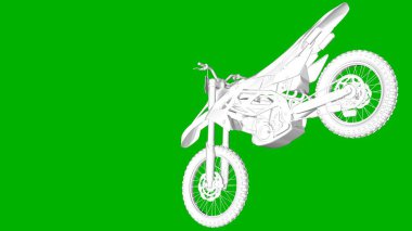 bir motor yeşil bir arka plan üzerinde beyaz 3d render izole