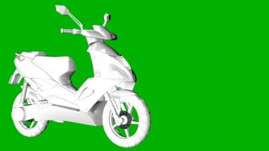 bir motor yeşil bir arka plan üzerinde beyaz 3d render izole