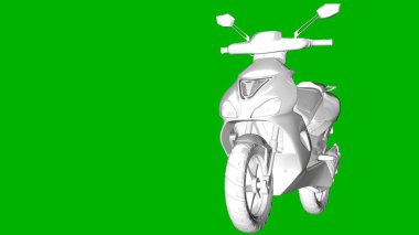 bir motor yeşil bir arka plan üzerinde beyaz 3d render izole